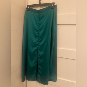 Express Teal Maxi Skirt with Button Detail